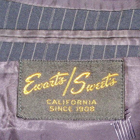 Vintage LANVIN Blazer, S, Navy Blue/Tan Pinstripes, 2 buttons - Picture 12 of 15